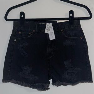 NWT American Eagle Distressed Black Denim Shorts